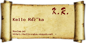 Kello Réka névjegykártya